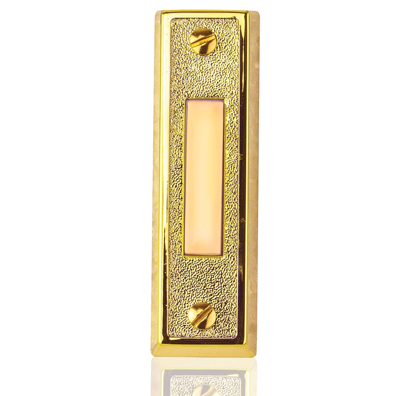 Newhouse Hardware BT2BL Lighted Doorbell Button, 1-Pack, Brass - Image 1